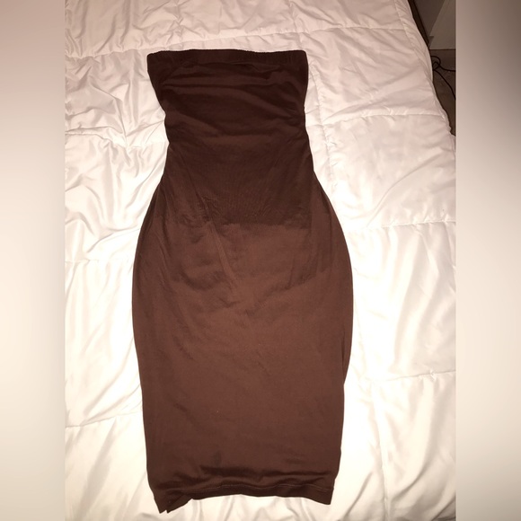 Strapless brown tube dress - Picture 2 of 4